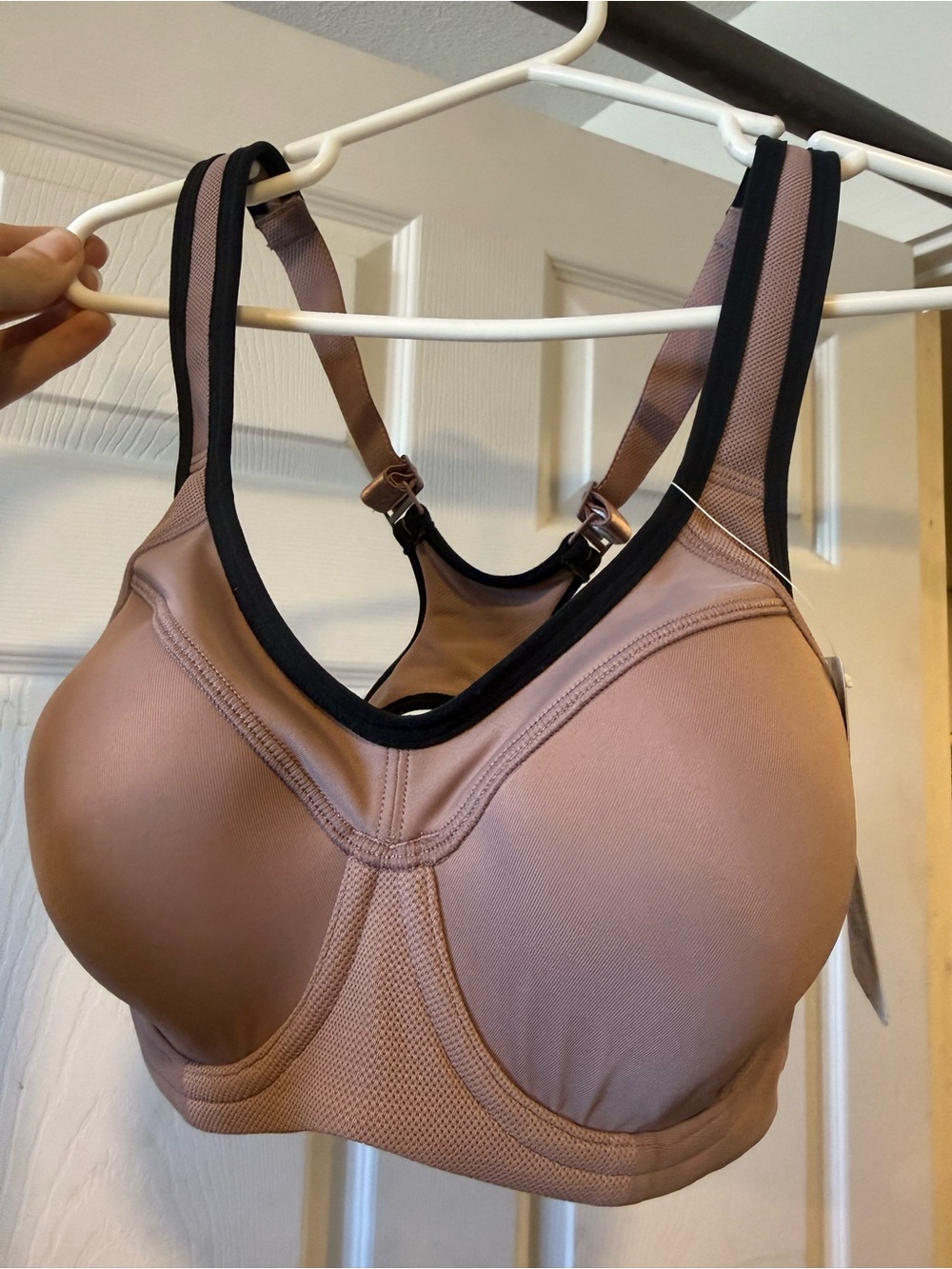 High-Impact Support Sports Bra in Mauve Taupe